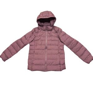 Uniqlo Ultra Light Down Hooded Puffer Jacket Plum Purple 211-409113 Womens M